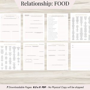 Ma relation avec la nourriture, transformation des aliments, outils de thérapie, feuille de travail sur la santé mentale, comportement alimentaire, habitudes alimentaires, liberté alimentaire, subsistance