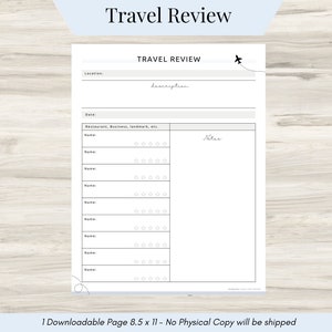 Travel Review, Travel Planner, Holiday Planner, Vacation Planner, Travel Scrapbook, Travel Journal, Traveling Gifts, Digital Travel