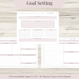 Goal Planner Printable, Goal Planner tracker, Goal Setting Template, Digital Goal Journal. Plan out your goals,  Intentional planning, PDF