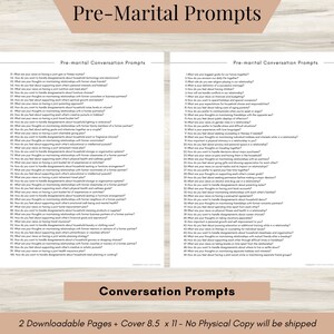 Get Ready for Marriage: Pre-Marital Journal Prompts for Couples, Premarital Prompts, Conversation Starters, Premarital Counseling, Partner