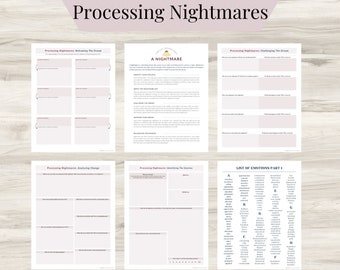 Nightmare Processing Journal: Anxiety Relief, Self-Care  PDF, Anxiety Workbook, Therapy Journal, Coping Skills, Dream Journal, Thoughts