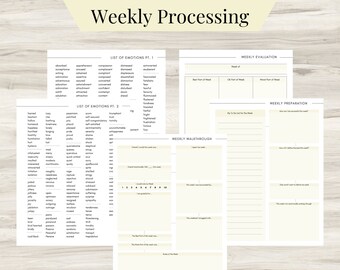 Weekly Thought Processing Journal: Self-Care & Mental Health (Downloadable)