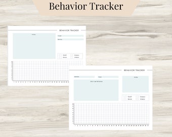 Daily Behavior Tracker: Mental Health, Mood, Sleep (Digital Download)