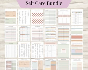 Self Care Journal: Mental Health Tracker Bundle (PDF)