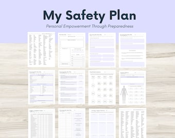 Safety Plan Journal: Mental Health Crisis, Coping Skills | Mental Health PDF, Therapy Journal, Self-Reflection, Guided Prompts, Safety Steps