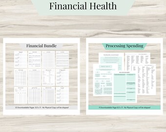 Financial Health Bundle: Budget Planner, Spending Tracker (PDF)