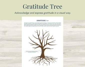 Gratitude Tree Activity: Visual Worksheet | Mental Health PDF, Therapy Tool, CBT Worksheets, Coping Skills