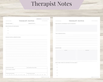 Therapist Note Sheets, Therapist Worksheet, Therapist Note Template, Therapist Notebook, Counseling Notes, Mental Health Notes, Therapy PDF