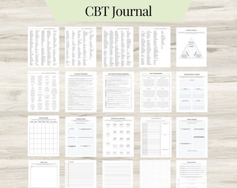 CBT Journal, Cognitive Behavioral Therapy, Mental Health Worksheets, Anxious thoughts, Thought Processing, Therapy Session Notes, Journaling