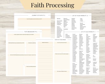 Faith Processing Journal: Self-Care & Spirituality | Mental Health PDF, Therapy Journal, Self-Reflection, Guided Prompts, Unpacking Religion