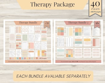 Therapy Journal Bundle: Anxiety & CBT Worksheets | Mental Health PDF, Anxiety Workbook, Therapy Journal, Coping Skills - Package Deal
