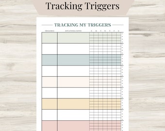 Trigger Tracker Worksheet