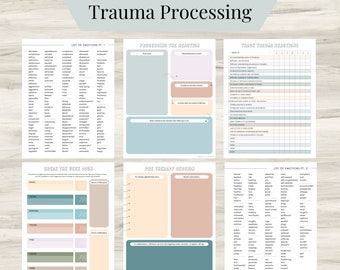 Trauma Processing Journal Pages, Daily Self-Care, Mental health, Emotion List, Breakdown Worksheets, Therapy Journal, Counseling - Download