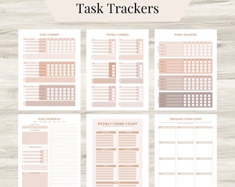 Task Trackers for people with cluttered minds, Executive Function, ADHD Planner, Habit Tracker, Healthy Habit, Chore Chart, Tips & Tricks