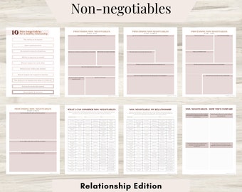 Non négociables dans une relation, Feuilles de travail sur les relations, Conseils de couple, Feuilles de travail sur la thérapie, Thérapie de couple, Communication avec les partenaires