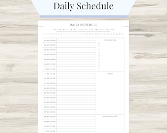 Daily Schedule Sheet, Daily Planner Printable, Daily Planner 2025,  Daily Planner Template, Daily Schedule Planner, Daily Log Printable, PDF