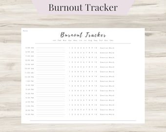 Burnout Tracker Journal: Mental Health, Anxiety Relief (PDF)