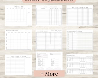 Household Organization Bundle | Home Management Binder | Chore Chart Meal Planner Debt Tracker | Family Wellness Organizer | PDF Download