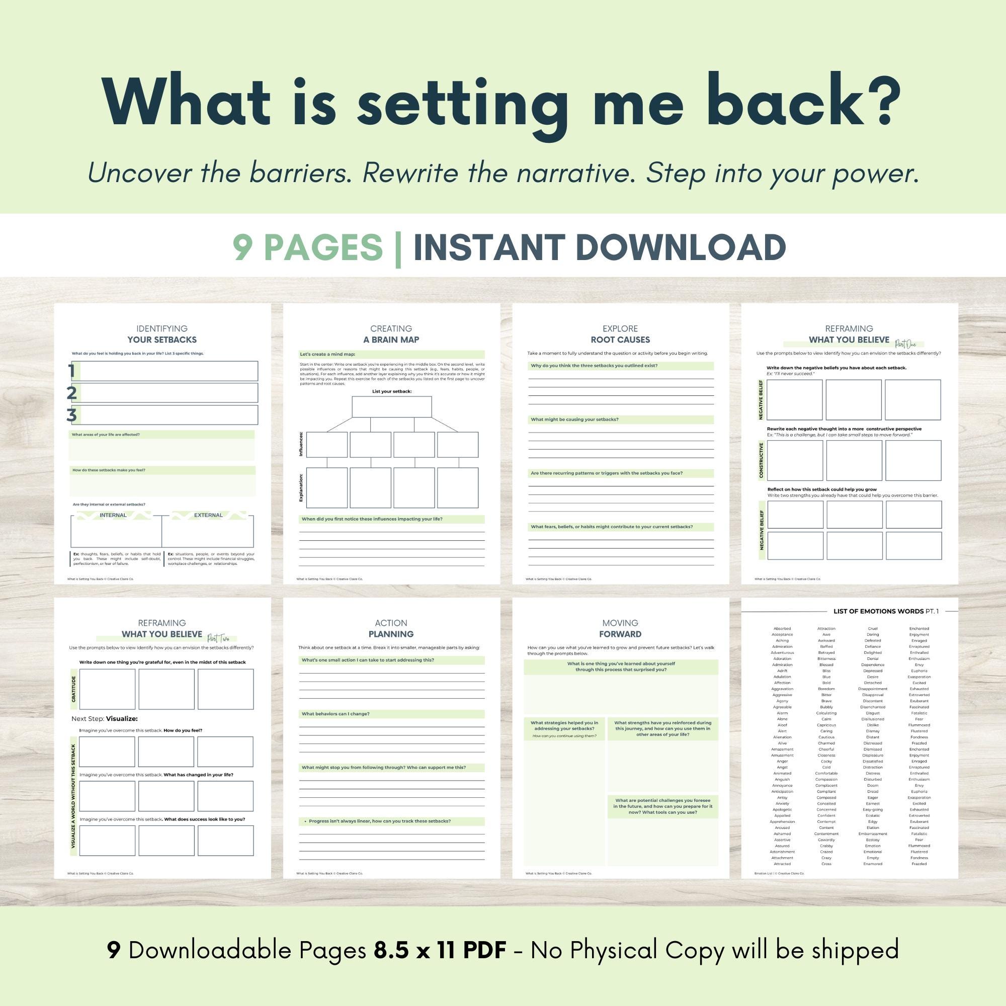Overcome Setbacks Workbook: Self-reflection, Personal Growth | Mental ...