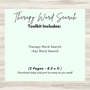 Therapy Word Search, Therapy Word Search Scavenger Hunt, Therapy Tools ...