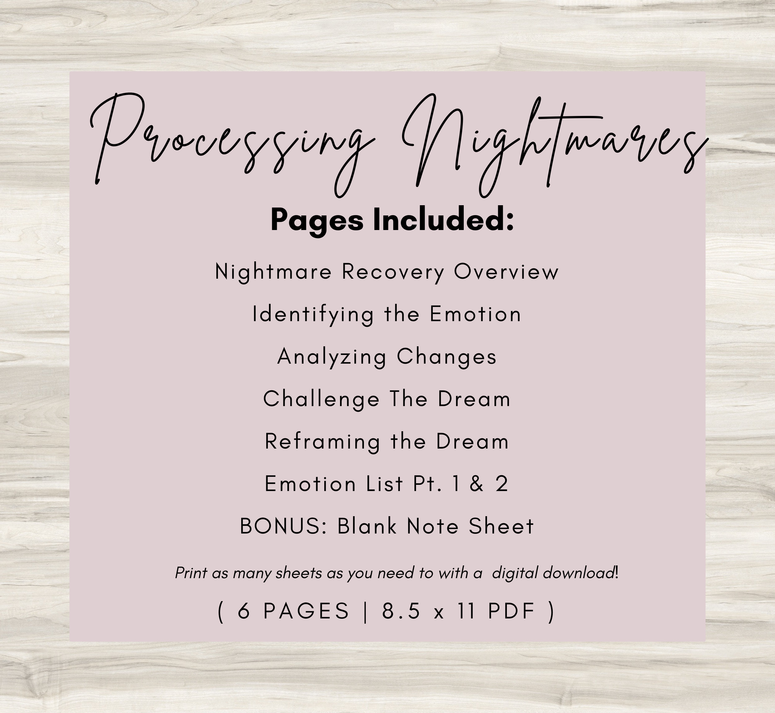 Processing Nightmares Nightmare Processing Journal: Anxiety Relief, Self-care PDF, Anxiety ...