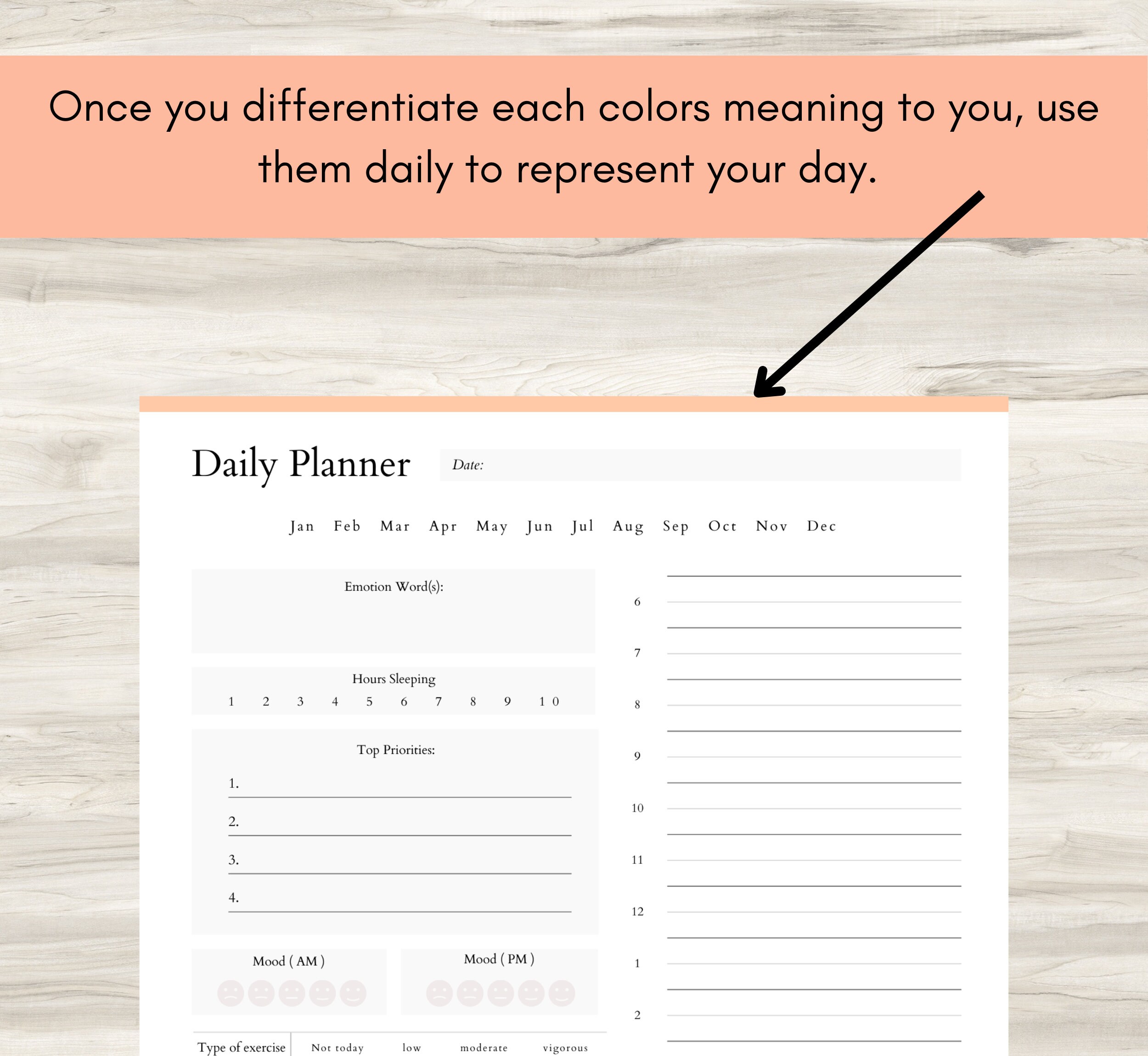Daily Mood Planner Mood Tracker Planner Template for Daily - Etsy