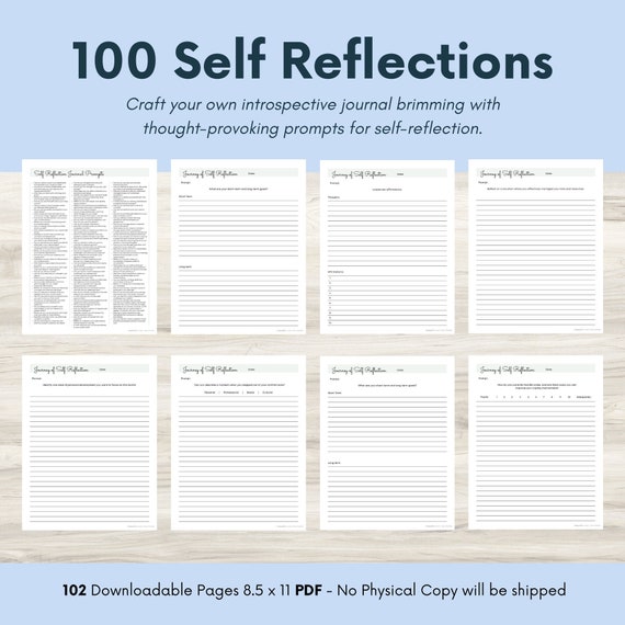 Self-Reflection Journal, Mindful Prompts for Personal Growth, Gratitude, and Empowerment - Positive Affirmations - Self-Discovery Tools