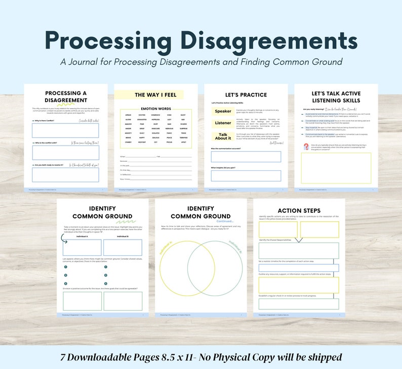 Processing Disagreements, Conflict Therapy, Anger Processing, Dispute Journal, Psychology Tools, Setting Boundaries, Mental Health Tools image 1