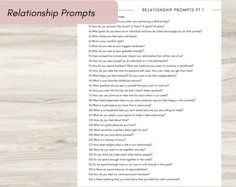 Relationship Journal Prompts, Mental Health Journal, Self Care Journal,  Writing