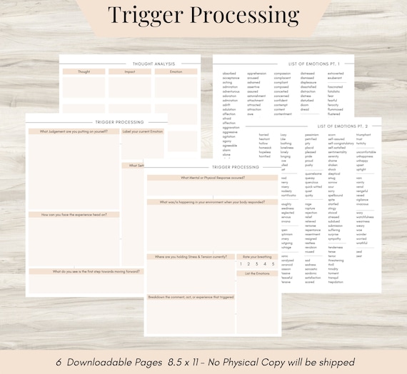 Relationship Processing Journal Pages for Daily Self Care, Mental Health, &  Emotion List With Breakdown Worksheets, Therapy Sheets, PDF 