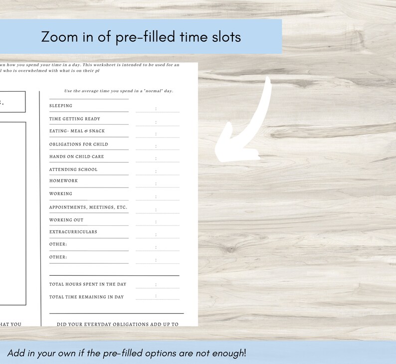 Time Breakdown Worksheet: Time Management Planner (PDF) - Etsy