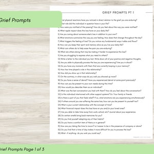 Page one from the Grief Journal, offering a space of solace and encouragement as part of the healing journey through expressive writing.