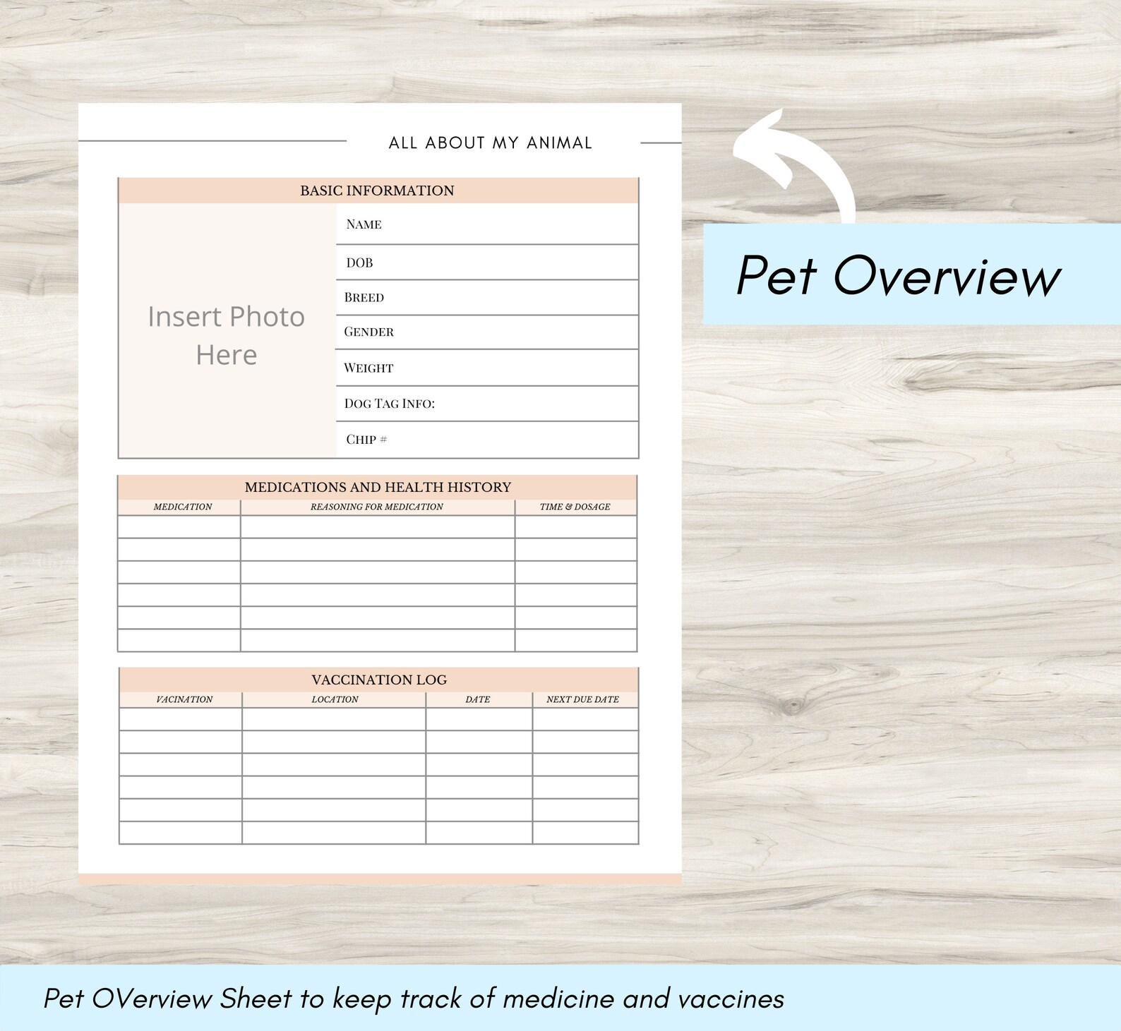 Pet Health Journal Veterinarian Notes Vet Appointment Pet Etsy