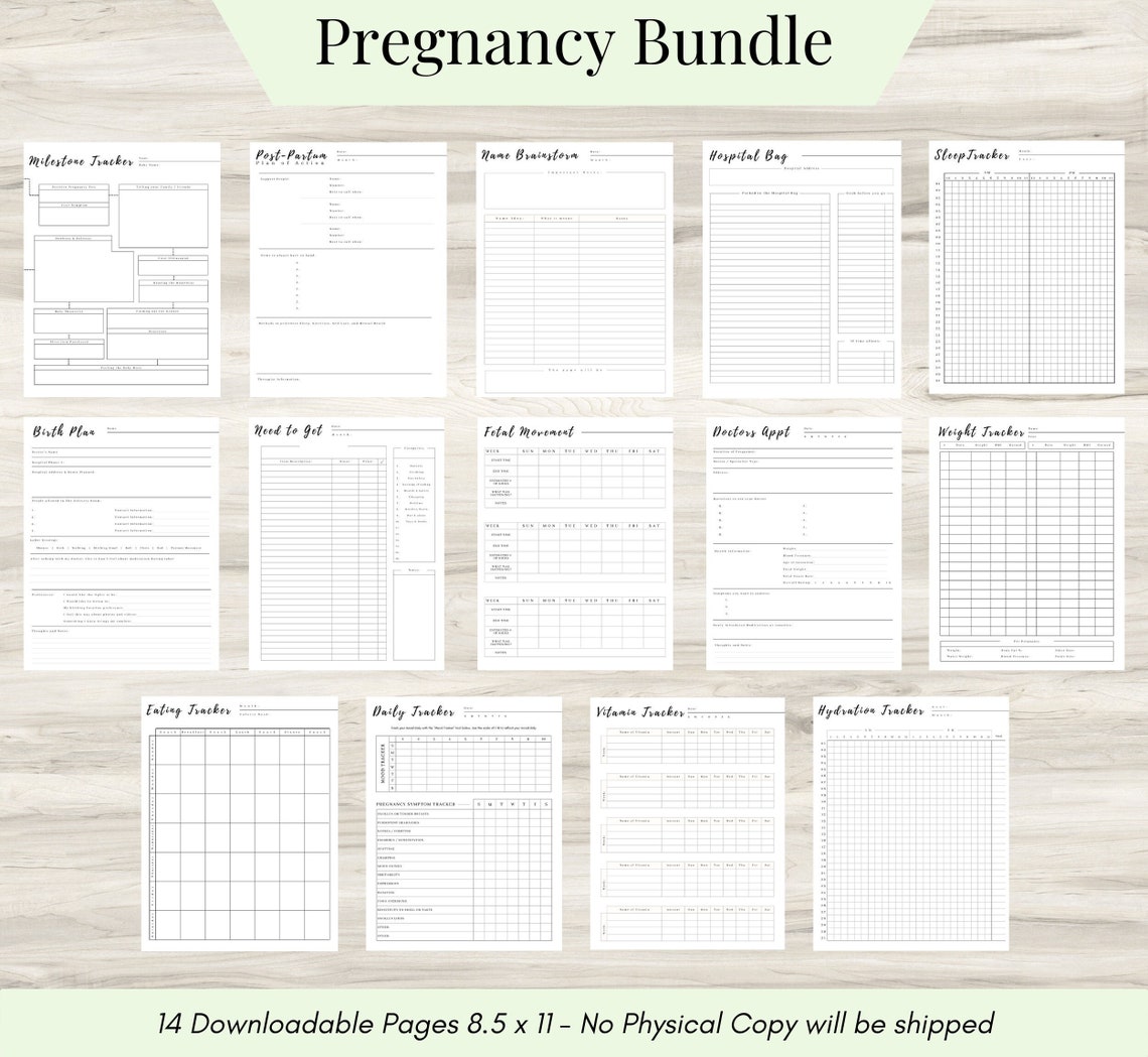 Pregnancy Planner Printable: Health Tracker & Organizer | New Mom, New ...