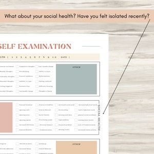 Self Examination, Holistic Check-in, How do you feel, Therapy Journal Worksheets, digital Mental Health Page, Daily self-care, Mental health image 5