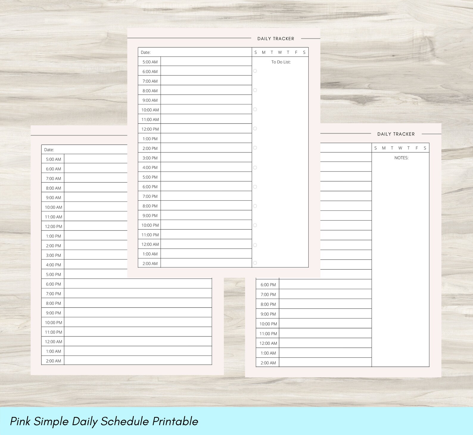 Daily Agenda Template Hour Weekly Schedule Daily Schedule | Etsy