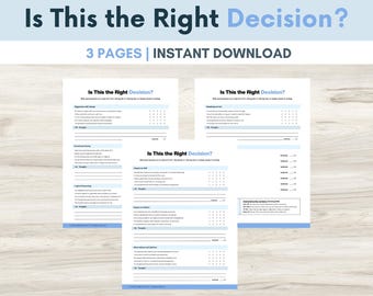 Is This the Right Decision Workbook: Evaluation Sheet