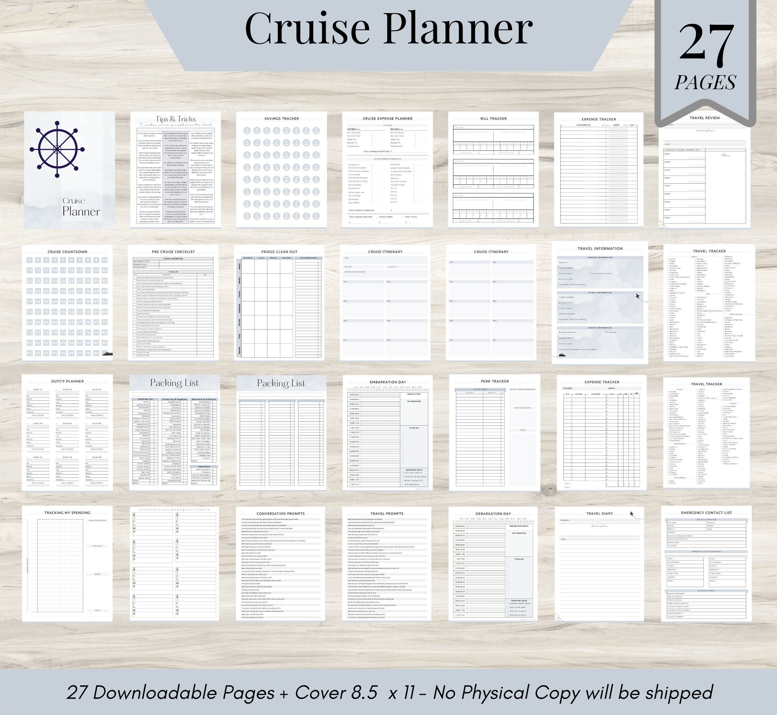 Cruise Planner Bundle Packing List Travel Itineraries - Etsy Australia