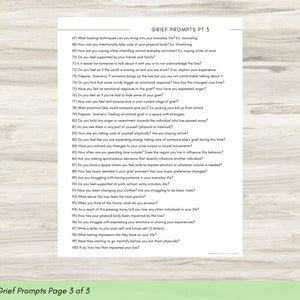 The last page of the Grief Journal prompts. Providing a space for users to reflect on memories and navigate the complexities of grief.