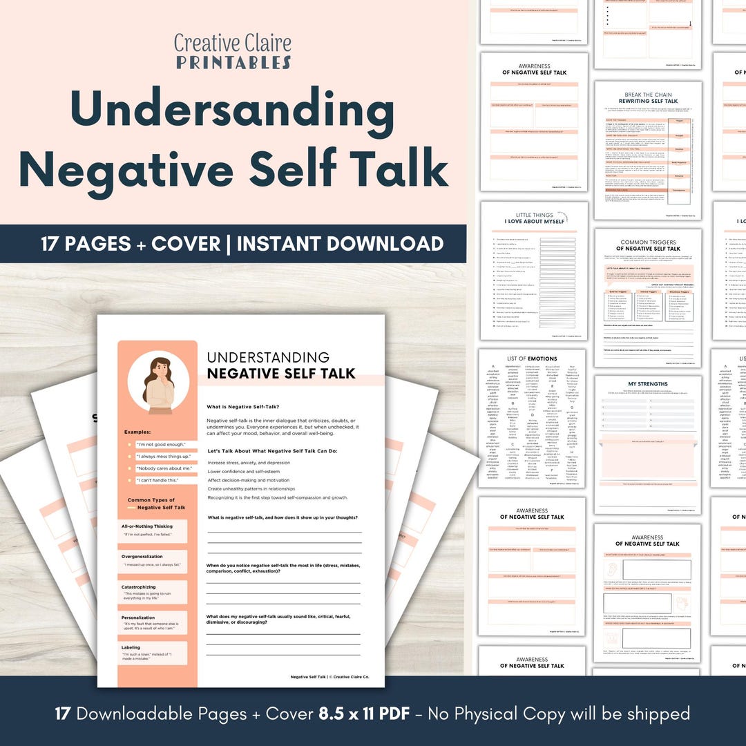 Understanding Negative Self-talk Workbook | Emotional Intelligence ...