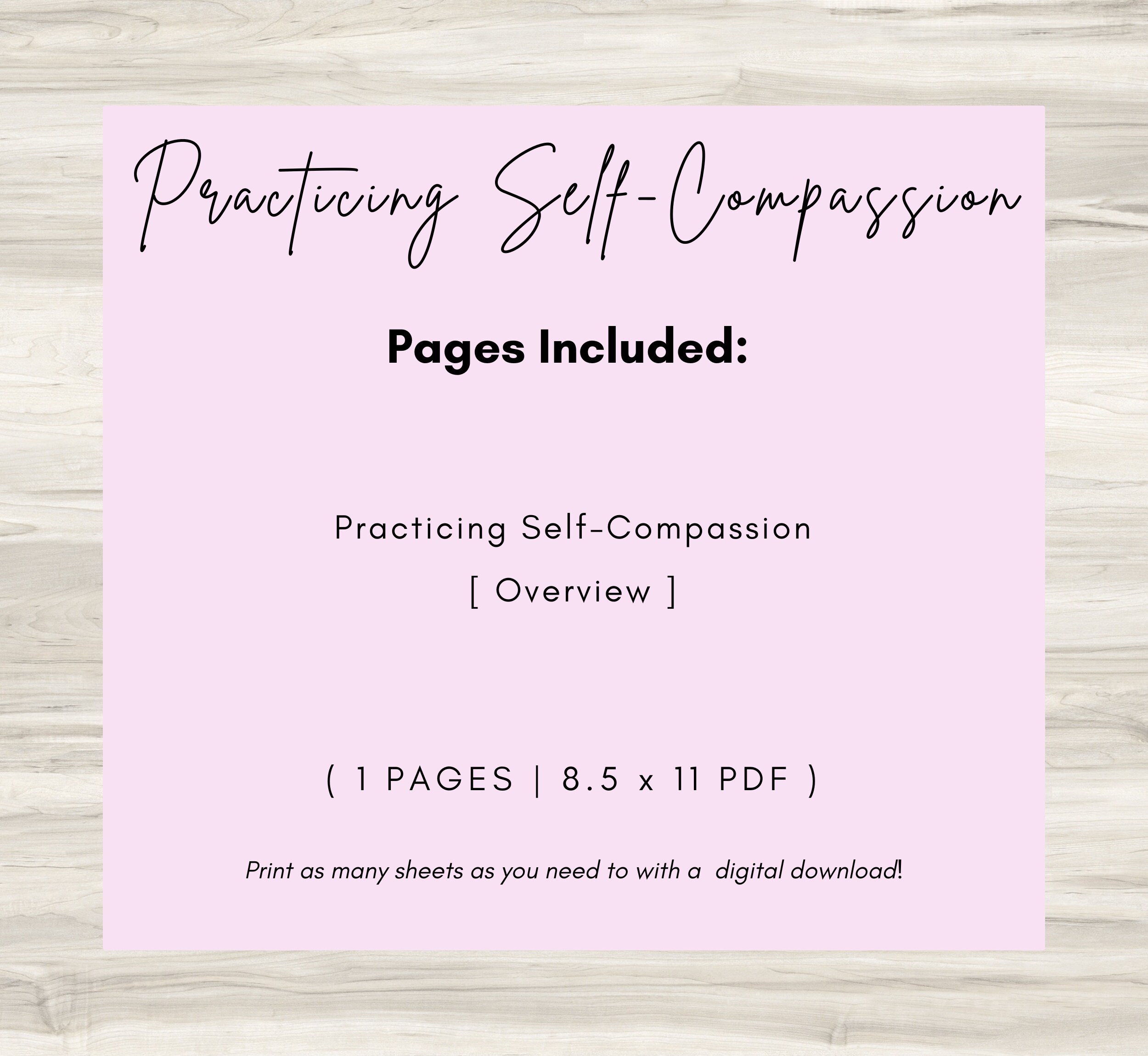 Self Compassion Handout.pdf Self-compassion Overview Sheet: Mental Health Tool (PDF) - Etsy