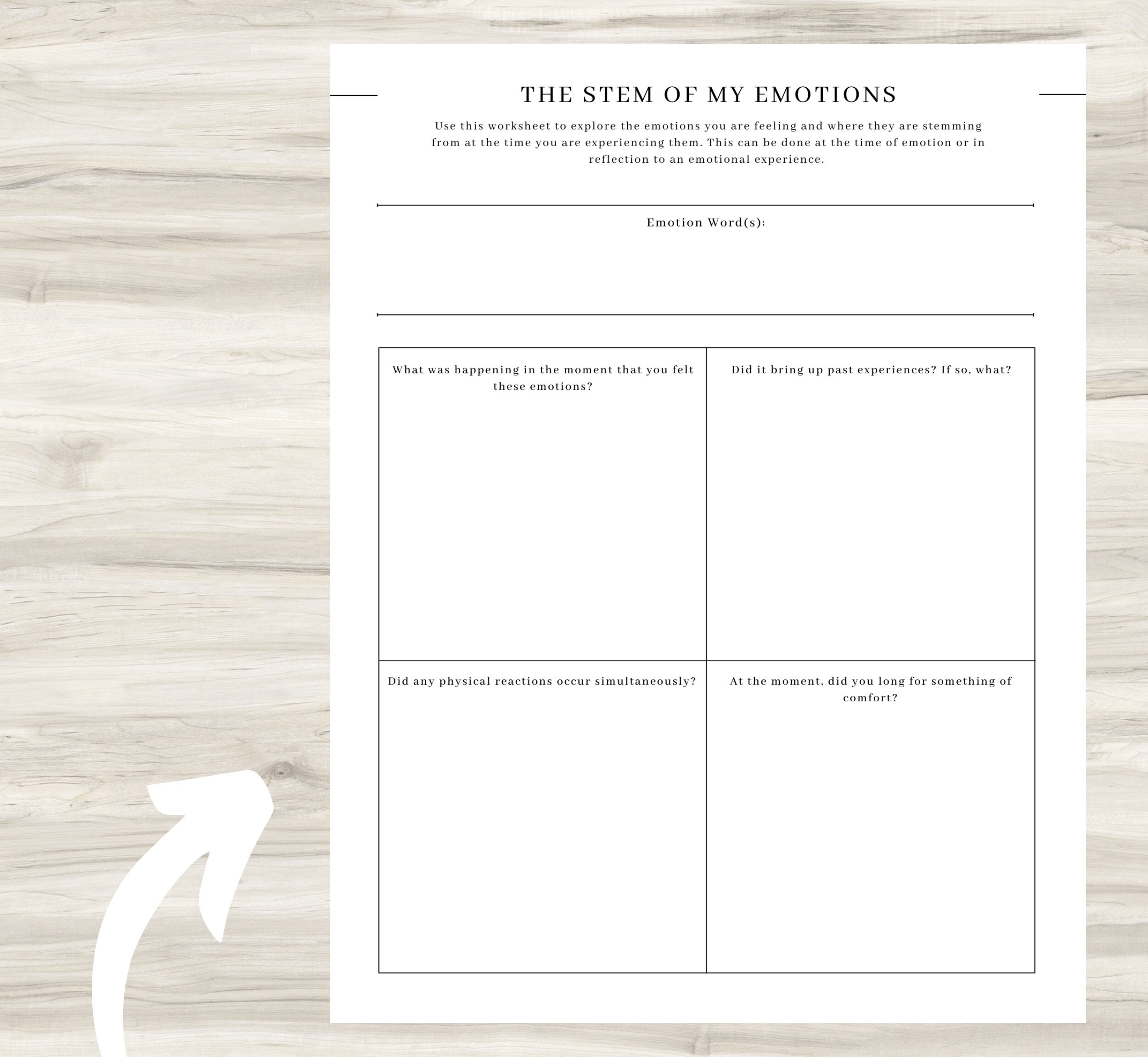 Emotional Regulation Worksheet: Stem of My Emotions (PDF Pattern) - Etsy