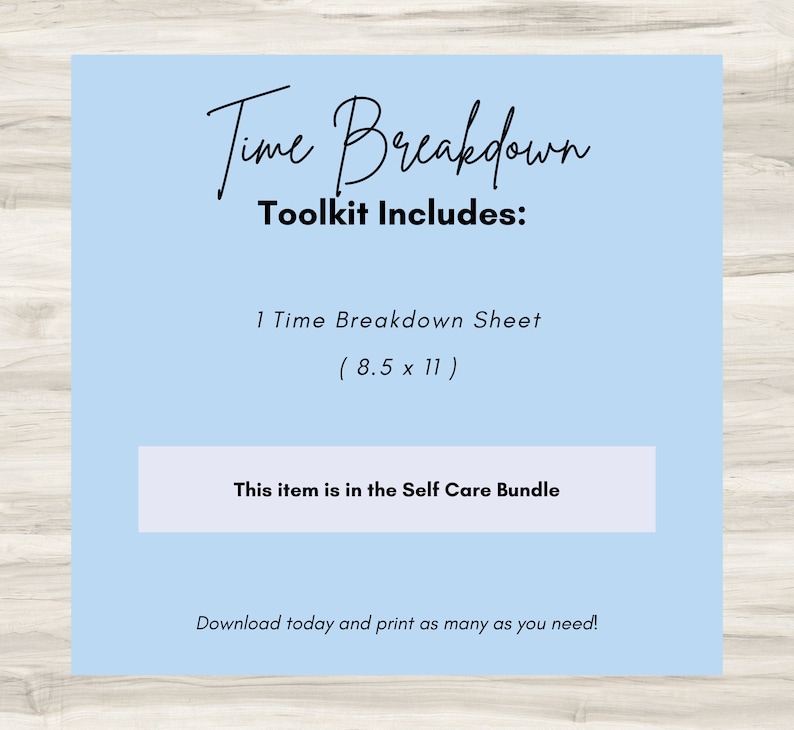 Time Breakdown Worksheet: Time Management Planner (PDF) - Etsy