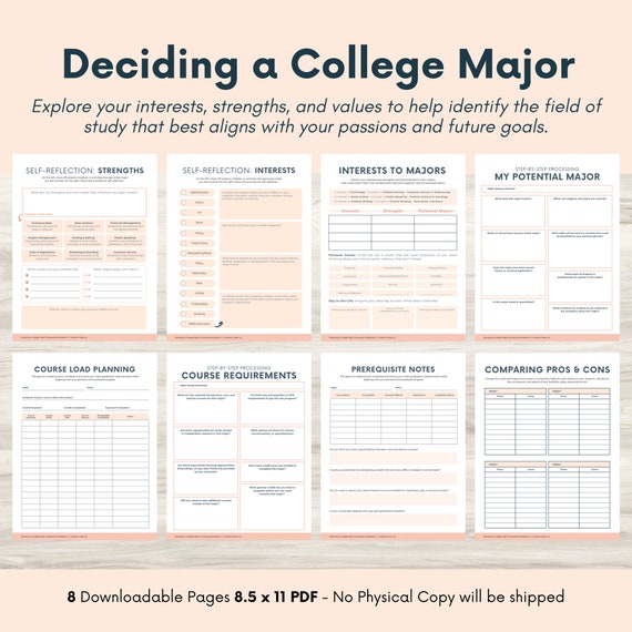 College Major Journal: Career Path Decision Guide (PDF)