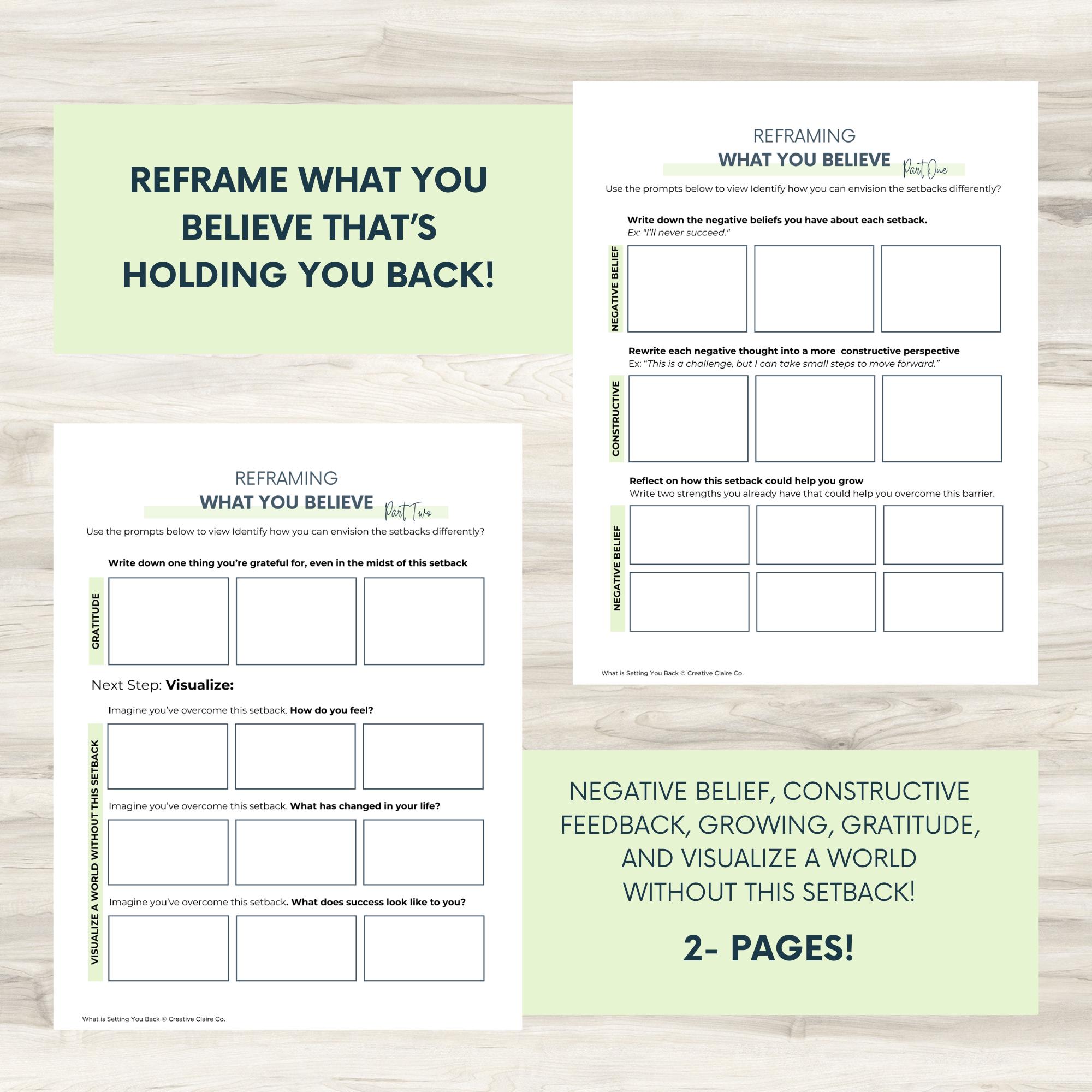 Overcome Setbacks Workbook: Self-reflection, Personal Growth | Mental ...
