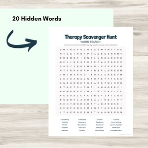 Therapy Word Search, Therapy Word Search Scavenger Hunt, Therapy Tools ...