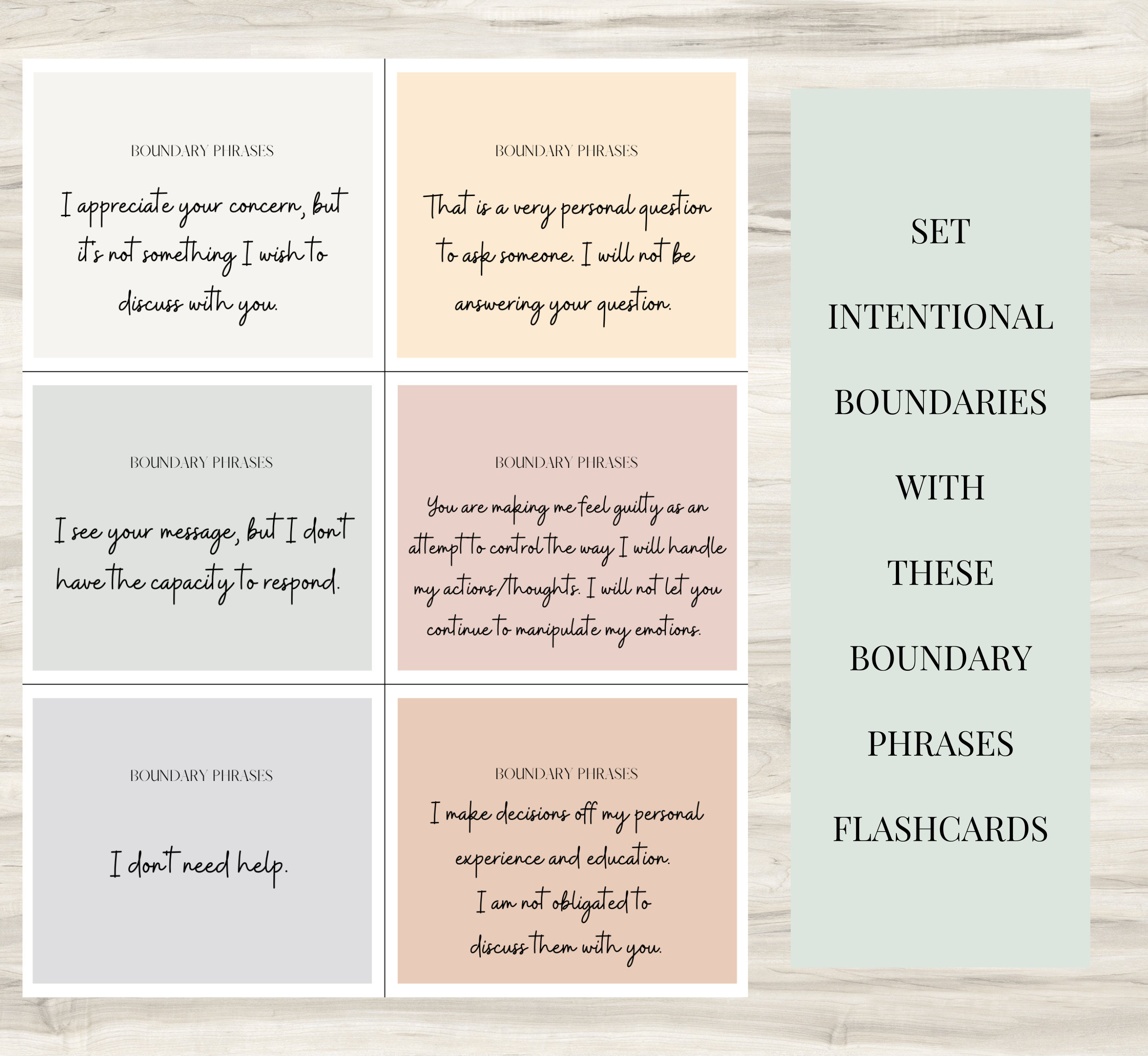 30 Boundary Phrases Boundaries Journal Boundary Setting Etsy Australia