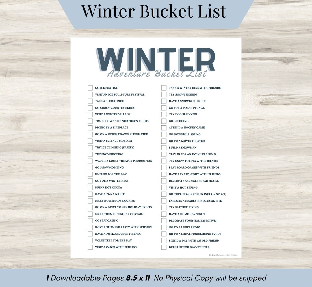 Adventure Journal: 50 Things to Try in the Winter – Handzy Shop +