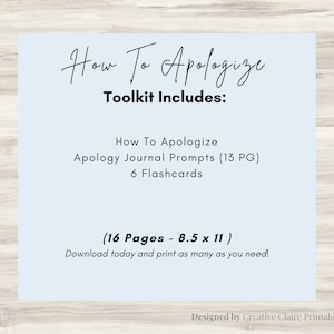 How to Apologize: Intentional Work Pages to Process an Apology ...