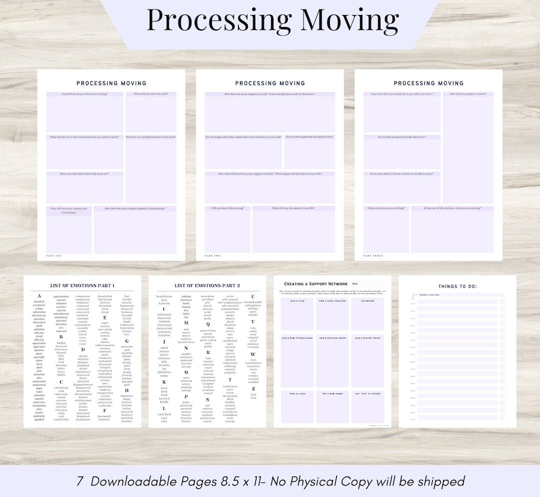 Moving Journal: Relocation Planner, Emotion Tracker | Mental Health ...